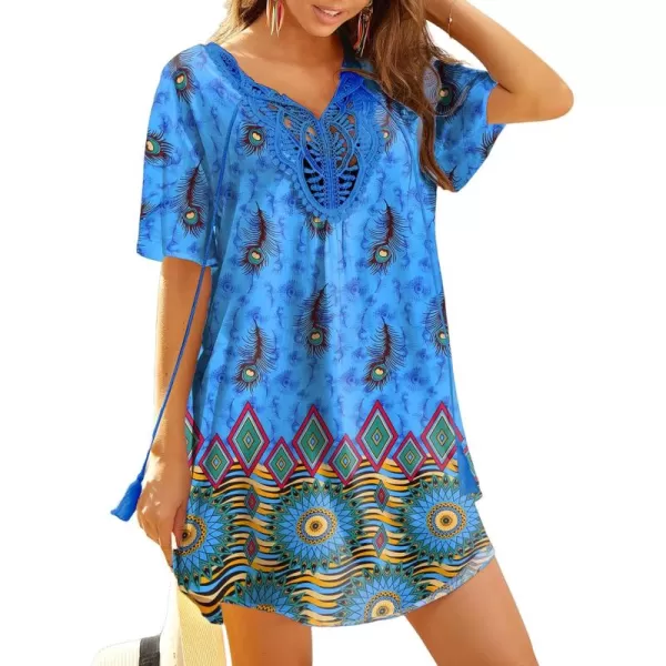 03-blue Boho Print