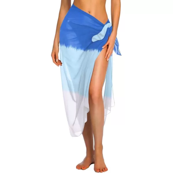 Ekouaer Women Sarong Swimsuit Coverups Chiffon Long Bikini Wraps Sheer Beach Bathing Suit Cover UpGradientblue