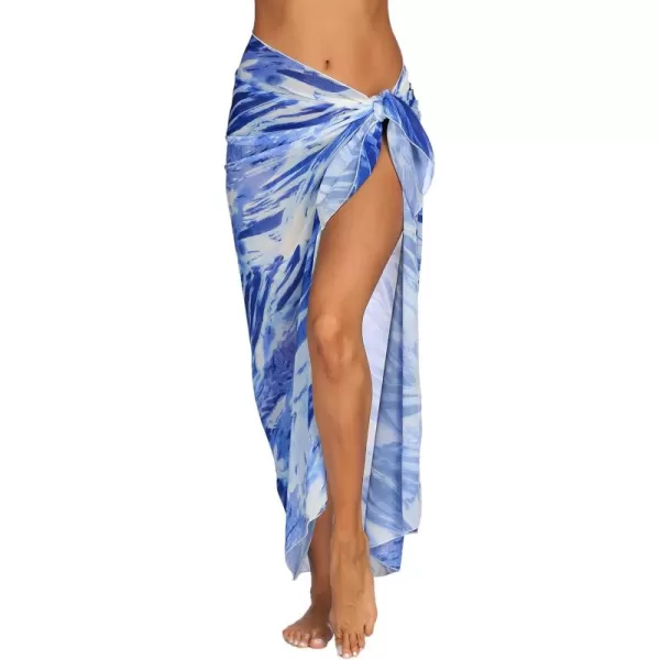 Ekouaer Women Sarong Swimsuit Coverups Chiffon Long Bikini Wraps Sheer Beach Bathing Suit Cover UpPat 2