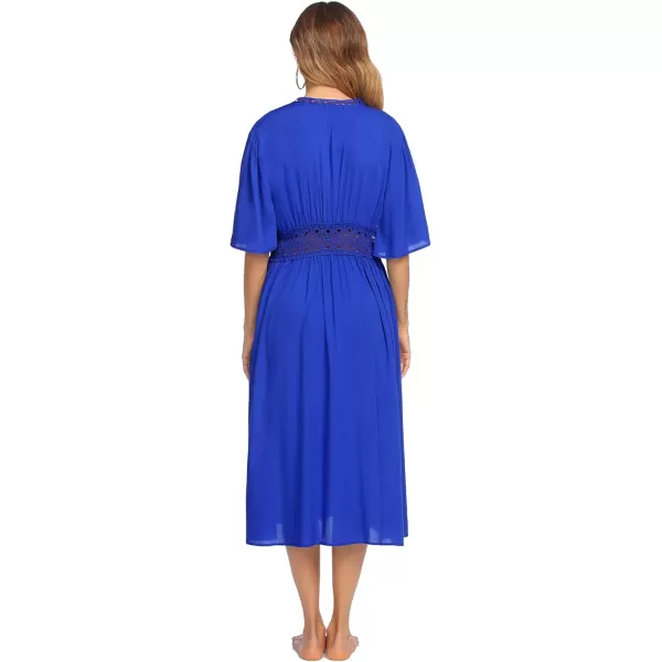 Ekouaer Womens Swimwear Cover Ups Sexy Open Front Beach Bikini Swimsuit Kimono Cardigan Cover Up Long Flowy BeachwearBlue