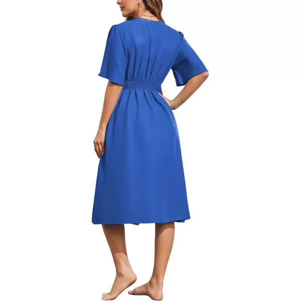 Ekouaer Womens Swimwear Cover Ups Sexy Open Front Beach Bikini Swimsuit Kimono Cardigan Cover Up Long Flowy BeachwearZ Sky Blue