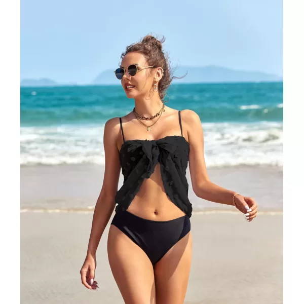 Ekouaer 2 Pcs Sarong Coverups for Women Beach Wrap Skirt Chiffon Swimsuit Coverup for Swimwear SXXLBlackWhite Dot