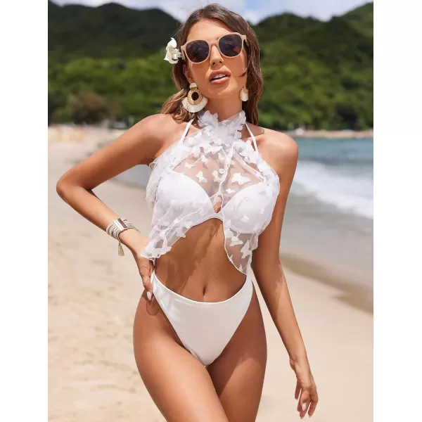 Ekouaer 2 Pcs Sarong Coverups for Women Beach Wrap Skirt Chiffon Swimsuit Coverup for Swimwear SXXLButterflyblackwhite