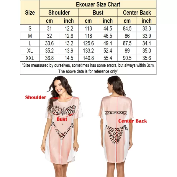 Ekouaer Womens Bikini Shirt Cover Up Short Sleeve Cute Bikini Print CoverUp Baggy T Shirt Dress Fun WearVertical Stripes