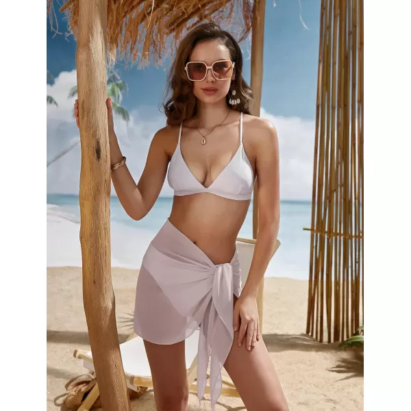Ekouaer Womens Short Sarongs Chiffon Cover Ups Sheer Bikini Wraps for Swimwear S3XLDark Khaki