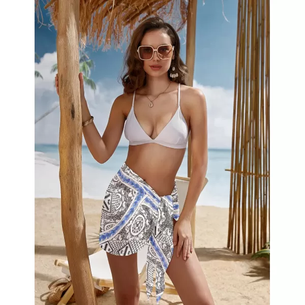 Ekouaer Womens Short Sarongs Chiffon Cover Ups Sheer Bikini Wraps for Swimwear S3XLPat4