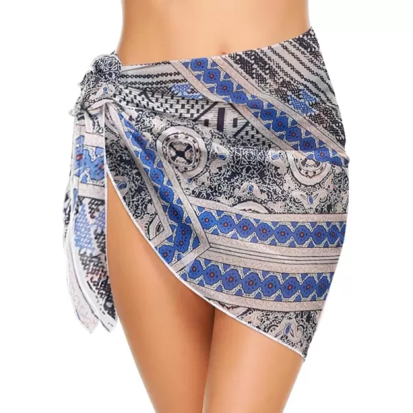 Ekouaer Womens Short Sarongs Chiffon Cover Ups Sheer Bikini Wraps for Swimwear S3XLPat4