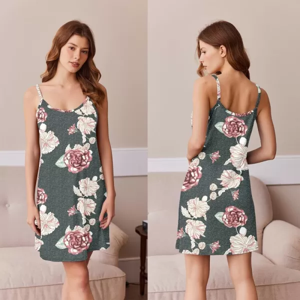 imageEkouaer Robe Sets for Women 2 Pieces Nightgown Long Sleeves Bathrobe Soft Sleepwear 2024 S2XLGrey Pink Floral