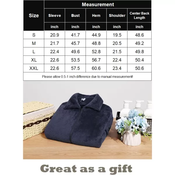 imageEkouaer Womens Flannel Robe Zipper Front Robes Full Length BathrobeSXXLGrey