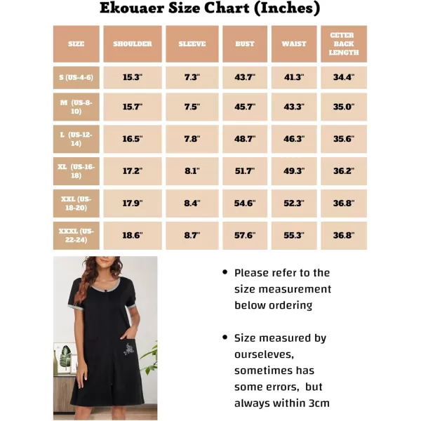 imageEkouaer Zip Up Robes for Women Short Sleeves Zipper House Coat Short Bathrobes Lightweight Nightgown with Pockets S3XLDark Green