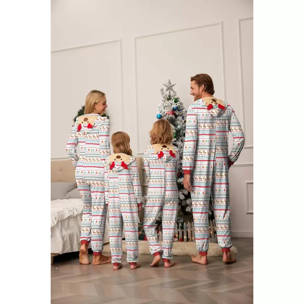 imageEkouaer Christmas Onesie Matching Family Elk Antler Hooded Zipper One Piece Long Sleeve Pajamas with Pockets SXXLChristmas Elk