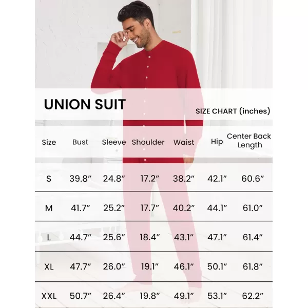 imageEkouaer Mens One Piece Pajama Thermal Full Button Union Suit Long Sleeve Onesie with Button Flap SXXLDark Grey