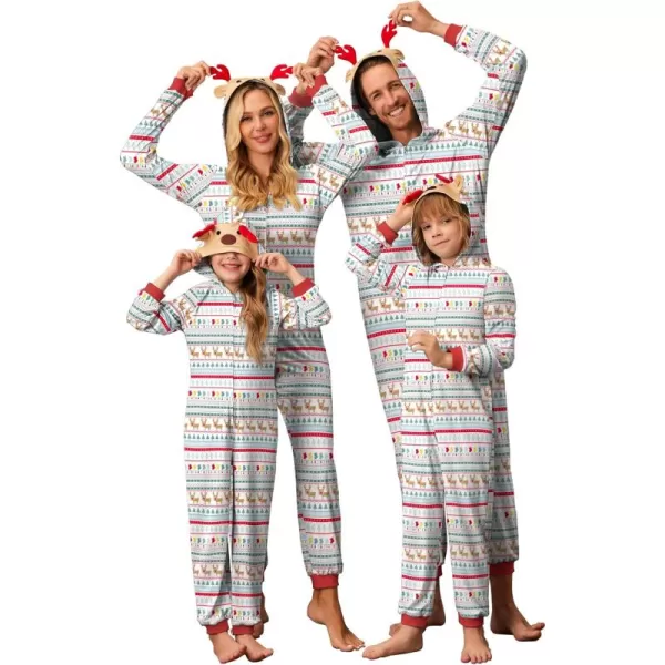 imageEkouaer Christmas Onesie Matching Family Elk Antler Hooded Zipper One Piece Long Sleeve Pajamas with Pockets SXXLChristmas Elk