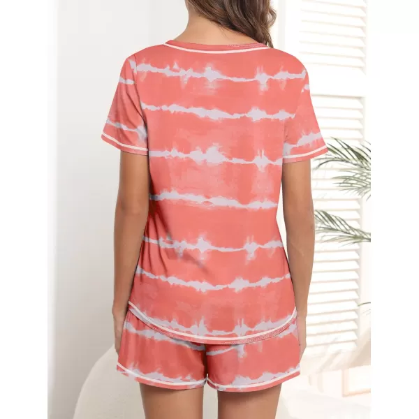imageEkouaer Womens Pajamas Sets Short Sleeve Lounge Sets Sleepwear Casual Two Piece Pjs With PocketsWave