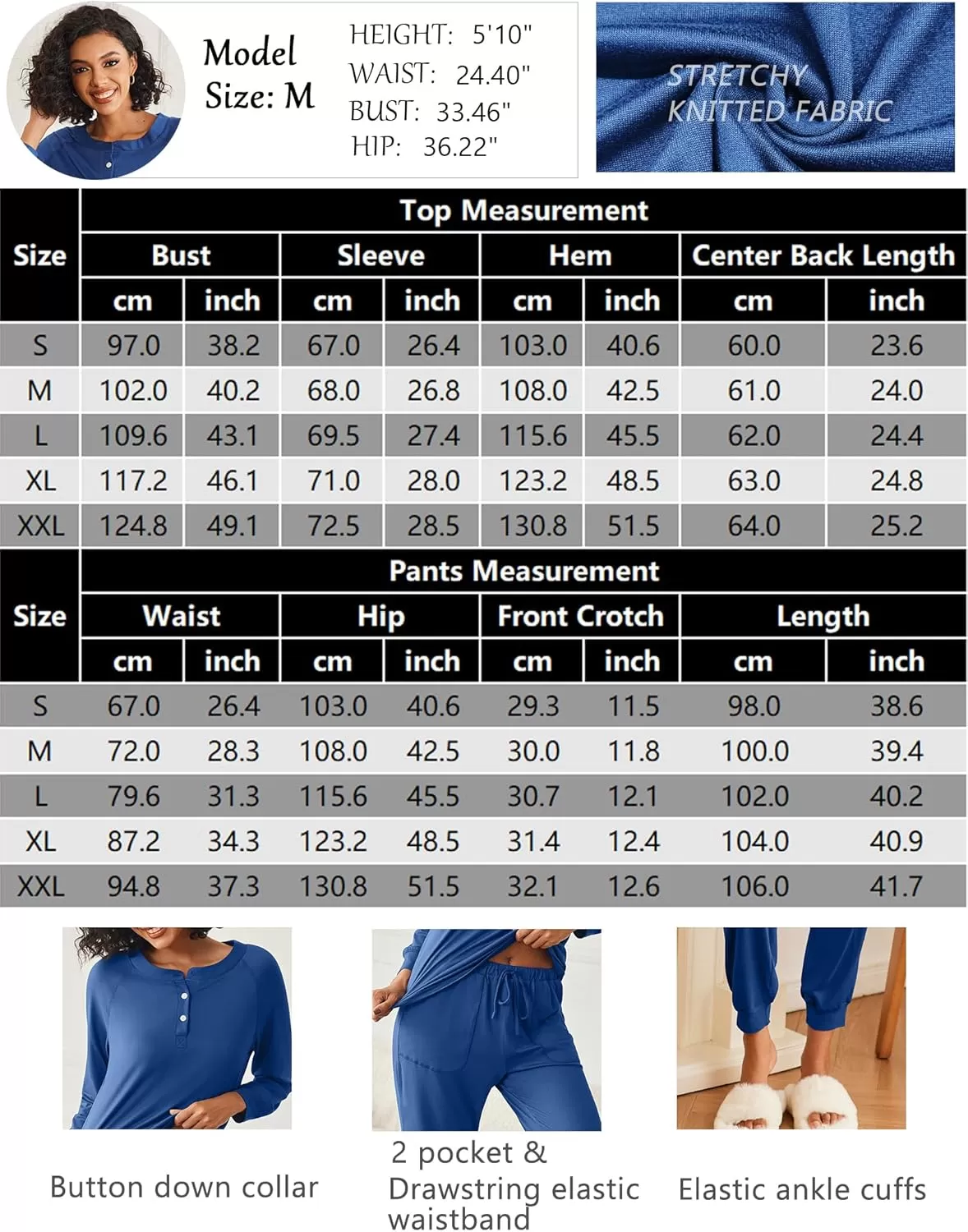 imageEkouaer Womens Pajamas Long Sleeve Jogger Sets Comfy Pjs Soft Loungewear 2 Piece Lounge Sets with Pockets SXXLDark Grey