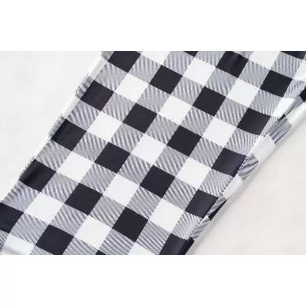 imageEkouaer 3 PCS Capri Pajamas for Women Set Short Sleeve Pajama Sets Floral Pj Sets Soft Sleepwear with PocketsDark Grey Plaid