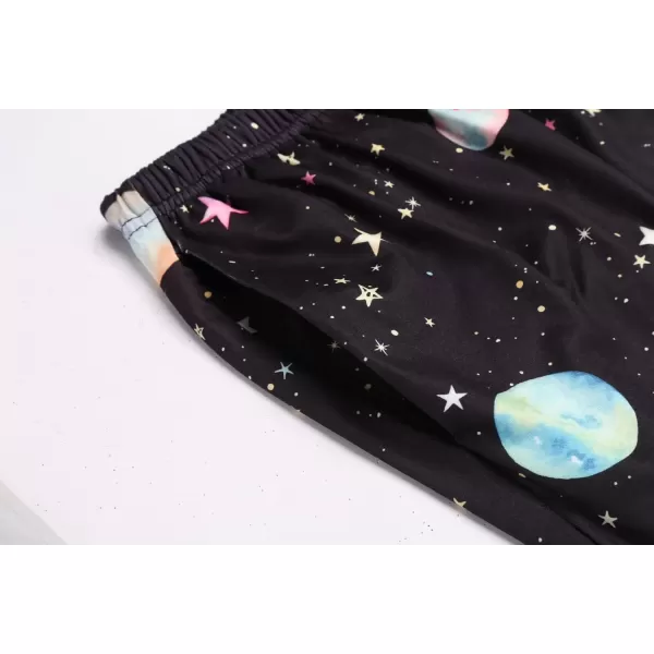 imageEkouaer 3 PCS Capri Pajamas for Women Set Short Sleeve Pajama Sets Floral Pj Sets Soft Sleepwear with PocketsMoon and Star