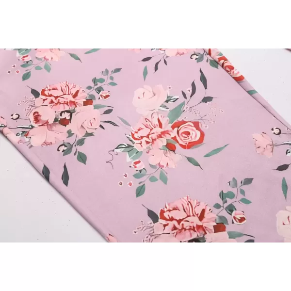 imageEkouaer 3 PCS Capri Pajamas for Women Set Short Sleeve Pajama Sets Floral Pj Sets Soft Sleepwear with PocketsPink Flowers