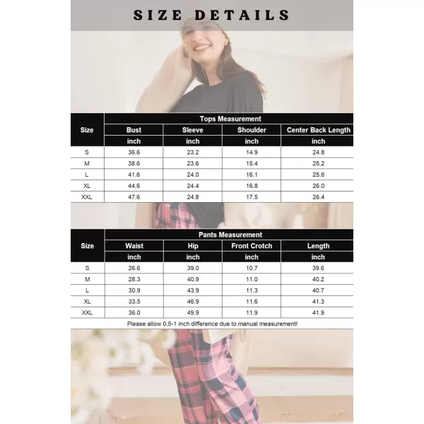 imageEkouaer Pajama Sets for Women 2 Piece Plaid Pjs Long Sleeve Lounge Sets Comfy Gingham Nightwear with PocketsBlack and White Plaid