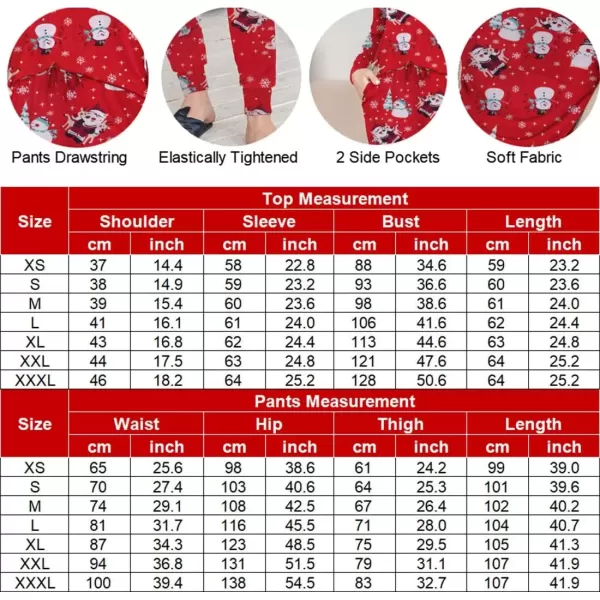 imageEkouaer Pajamas Womens Long Sleeve Pj Set Soft 2 Piece Loungewear Sleepwear with Jogger Pants XS3XLChristmas Print