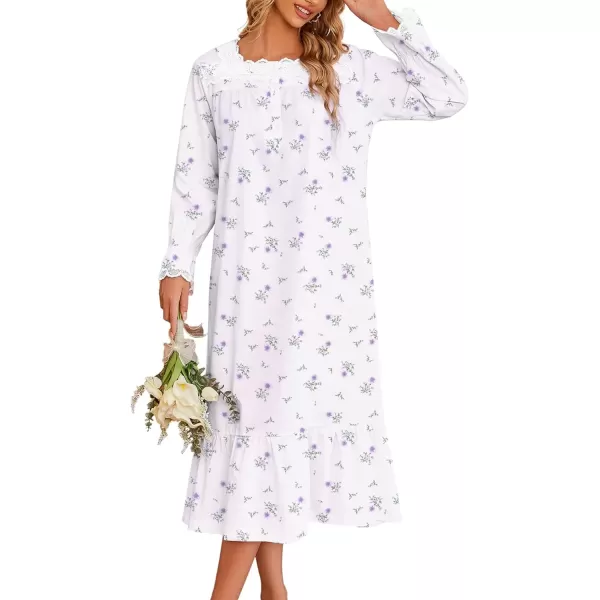 White Purple Floral