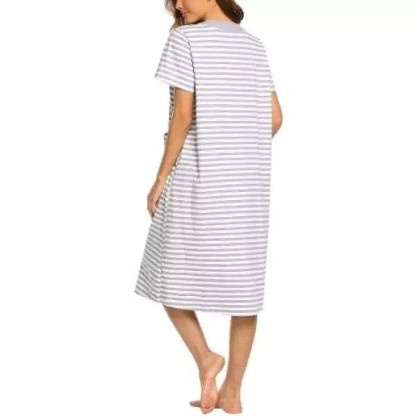 imageEkouaer Womens Zipper Front Long HousedressAwhite