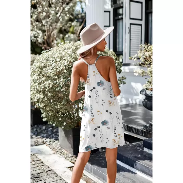 imageEkouaer Womens Racerback Sleeveless NightgownBule Flower