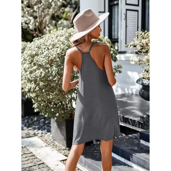 imageEkouaer Womens Racerback Sleeveless NightgownCharcoal Grey
