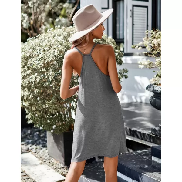 imageEkouaer Womens Racerback Sleeveless NightgownGrey