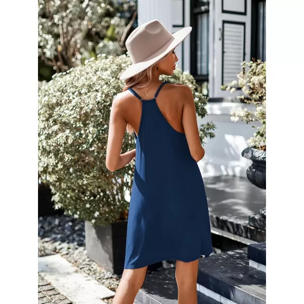 imageEkouaer Womens Racerback Sleeveless NightgownNavy