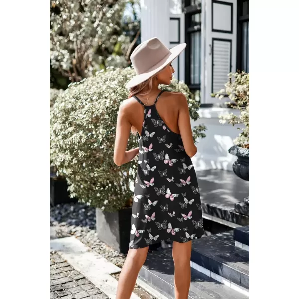 imageEkouaer Womens Racerback Sleeveless NightgownPink Butterfly