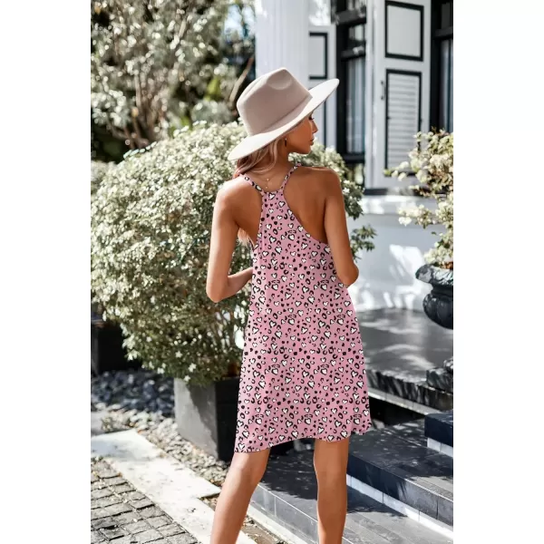 imageEkouaer Womens Racerback Sleeveless NightgownPink Leopard