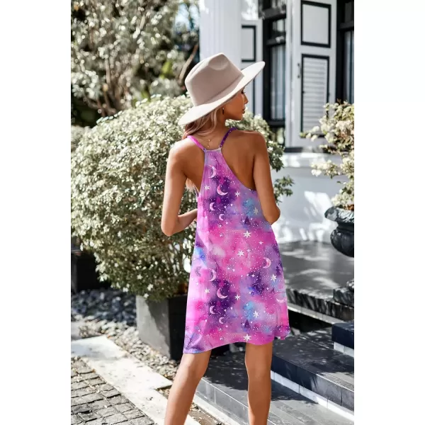 imageEkouaer Womens Racerback Sleeveless NightgownPink Tie Dye