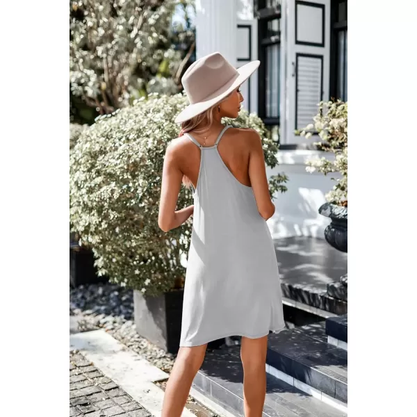 imageEkouaer Womens Racerback Sleeveless NightgownSilver Grey