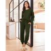 imageEkouaer Lounge Sets for Women 2 Piece Jogger Pajama Long Sleeve Pants Loungewear Sweatsuits Casual Matching OutfitsArmy Green