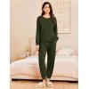 imageEkouaer Lounge Sets for Women 2 Piece Jogger Pajama Long Sleeve Pants Loungewear Sweatsuits Casual Matching OutfitsArmy Green