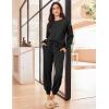 imageEkouaer Lounge Sets for Women 2 Piece Jogger Pajama Long Sleeve Pants Loungewear Sweatsuits Casual Matching OutfitsBlack