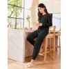 imageEkouaer Lounge Sets for Women 2 Piece Jogger Pajama Long Sleeve Pants Loungewear Sweatsuits Casual Matching OutfitsBlack