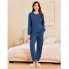 imageEkouaer Lounge Sets for Women 2 Piece Jogger Pajama Long Sleeve Pants Loungewear Sweatsuits Casual Matching OutfitsBlue