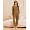 imageEkouaer Lounge Sets for Women 2 Piece Jogger Pajama Long Sleeve Pants Loungewear Sweatsuits Casual Matching OutfitsCoffee