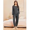 imageEkouaer Lounge Sets for Women 2 Piece Jogger Pajama Long Sleeve Pants Loungewear Sweatsuits Casual Matching OutfitsDeep Grey