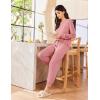 imageEkouaer Lounge Sets for Women 2 Piece Jogger Pajama Long Sleeve Pants Loungewear Sweatsuits Casual Matching OutfitsDusty Pink