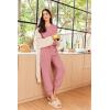 imageEkouaer Lounge Sets for Women 2 Piece Jogger Pajama Long Sleeve Pants Loungewear Sweatsuits Casual Matching OutfitsDusty Pink