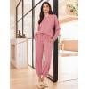 imageEkouaer Lounge Sets for Women 2 Piece Jogger Pajama Long Sleeve Pants Loungewear Sweatsuits Casual Matching OutfitsDusty Pink