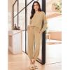 imageEkouaer Lounge Sets for Women 2 Piece Jogger Pajama Long Sleeve Pants Loungewear Sweatsuits Casual Matching OutfitsKhaki