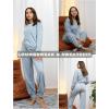 imageEkouaer Lounge Sets for Women 2 Piece Jogger Pajama Long Sleeve Pants Loungewear Sweatsuits Casual Matching OutfitsLight Grey