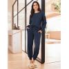 imageEkouaer Lounge Sets for Women 2 Piece Jogger Pajama Long Sleeve Pants Loungewear Sweatsuits Casual Matching OutfitsNavy Blue