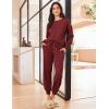 imageEkouaer Lounge Sets for Women 2 Piece Jogger Pajama Long Sleeve Pants Loungewear Sweatsuits Casual Matching OutfitsWine Red