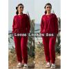 imageEkouaer Lounge Sets for Women 2 Piece Jogger Pajama Long Sleeve Pants Loungewear Sweatsuits Casual Matching OutfitsWine Red