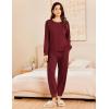 imageEkouaer Lounge Sets for Women 2 Piece Jogger Pajama Long Sleeve Pants Loungewear Sweatsuits Casual Matching OutfitsWine Red